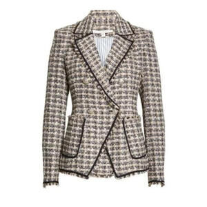 NEW, Veronica Beard Theron Houndstooth Blazer in Multicolor Sz 12 #SJ2067